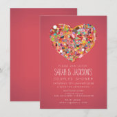 Paren Vrijgezellenfeest Foodies Heart Party Uitnod Kaart (Voorkant / Achterkant)