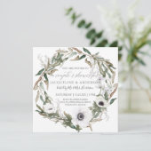 Paren Vrijgezellenfeest Rustieke Witte Bloemen w O Kaart (Staand voorkant)