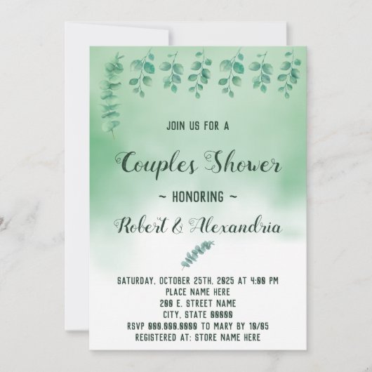 Paren Weddenschap Grijze Eucalyptus Kaart (Voorkant)