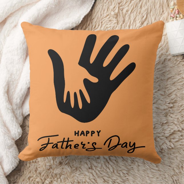 Parent and Child Handprint Symbol Orange Kussen (Deken)