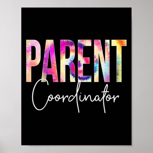 Parent Coordinator Tie Dye Back To School Apprecia Poster (Voorkant)