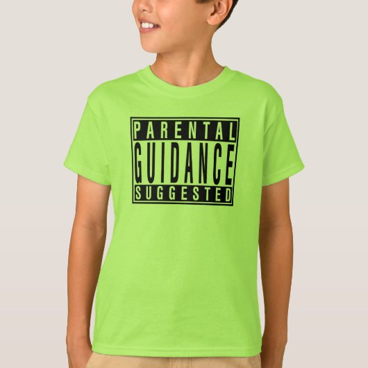Parental Guidance Suggested Funny Kinder neon gree T-shirt (Voorkant)