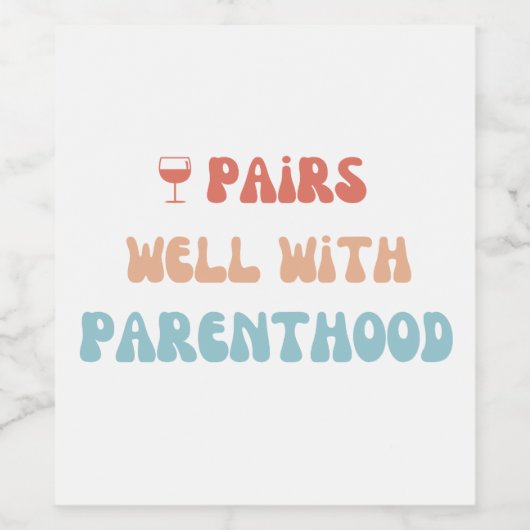 Parenthood — nieuw — Wijnlabel Wijn Etiket (Enkel label)