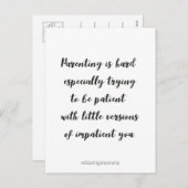 Parenting is hard, funny quote kaart (Voorkant / Achterkant)