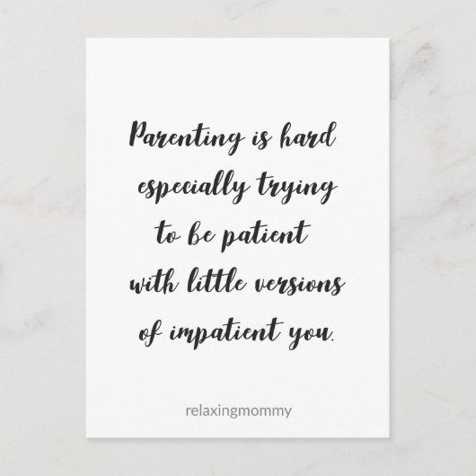 Parenting is hard, funny quote kaart (Voorkant)