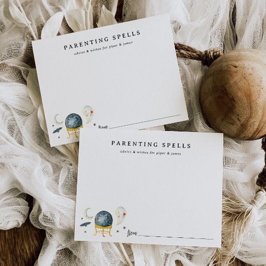 Parenting Spells Halloween Baby Shower Advice Card Informatiekaartje