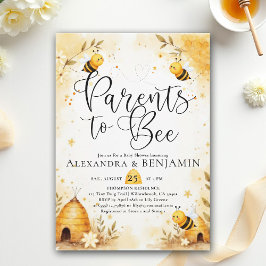 Parents Bee Summer Honey Floral Coed Baby Shower Kaart