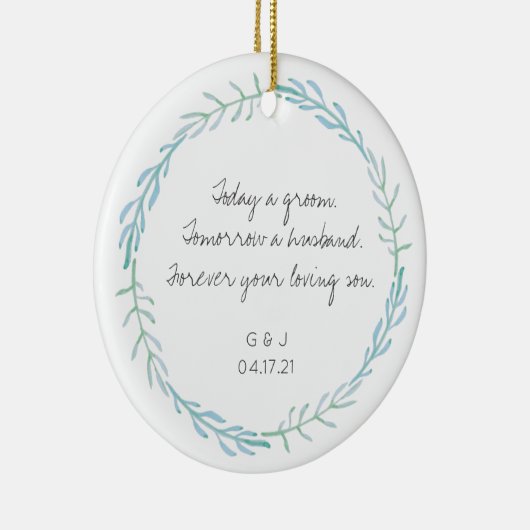 Parents of the Groom Ornament Gift - Beach Blue (Rechts)