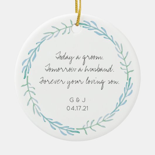 Parents of the Groom Ornament Gift - Beach Blue (Voorkant)