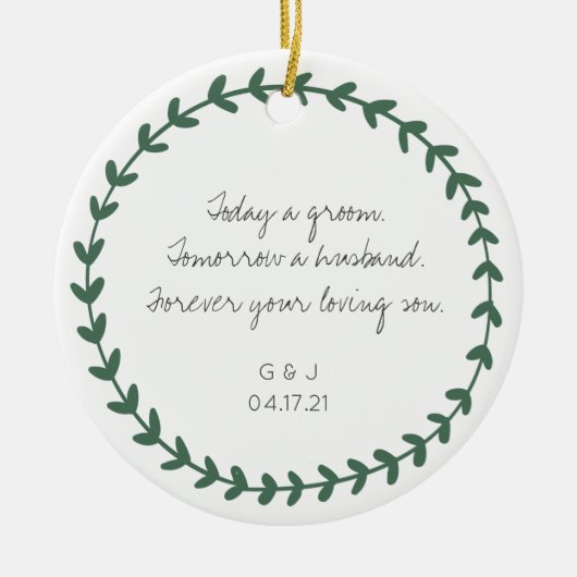 Parents of the Groom Thank You Gift - Simple Keramisch Ornament (Voorkant)