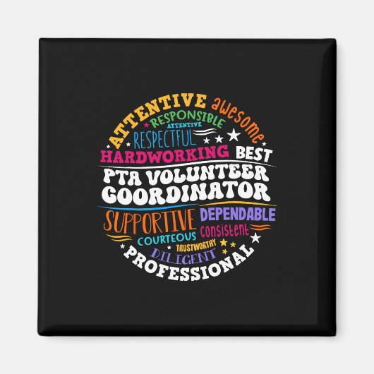 Parents Teacher Ociation Pta Volunteer Coordinator Magneet (Voorkant)