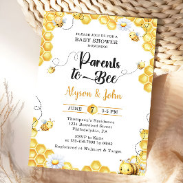 Parents To Bee Baby Shower Invitation Kaart