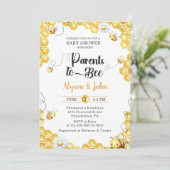 Parents To Bee Baby Shower Invitation Kaart (Staand voorkant)