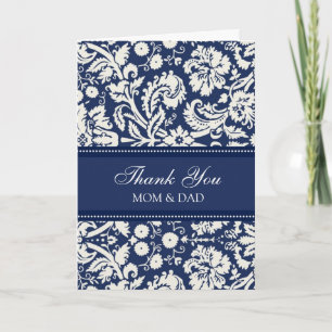Parents Weddendag Bedankt Coral Blue Damask