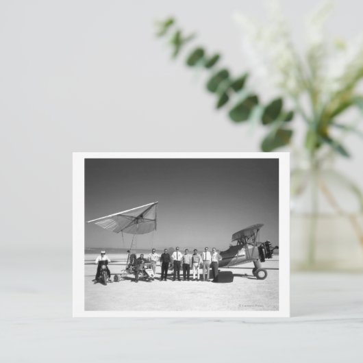 Paresev 1-A en sleepvliegtuig met bemanning en pil Briefkaart (Staand voorkant)
