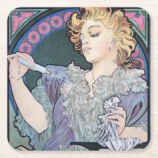 Parfum, Alphonse Mucha Kartonnen Onderzetters (Voorkant)