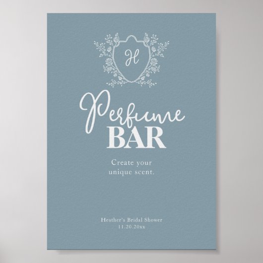 Parfum Bar Vintage Crest Blue Poster (Voorkant)