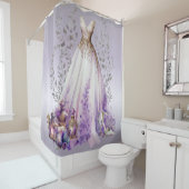 Parfum en lavender | Paarse mooie wilde bloem Douchegordijn (In situ)