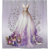 Parfum en lavender | Paarse mooie wilde bloem Douchegordijn (Voorkant)