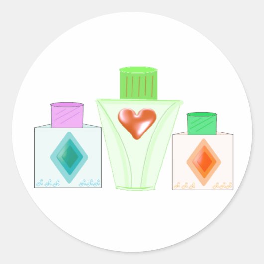 Parfum- en lotionflessen ronde sticker (Voorkant)