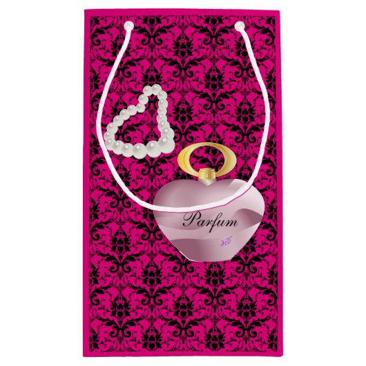 Parfum en Parells Moederdag Gift Bag PinkDamask Klein Cadeauzakje (Achterkant)