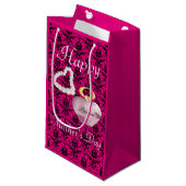Parfum en Parells Moederdag Gift Bag PinkDamask Klein Cadeauzakje (Voorkant Gekanteld)