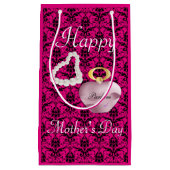 Parfum en Parells Moederdag Gift Bag PinkDamask Klein Cadeauzakje (Voorkant)