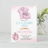Parfum- en pyjamafeest uitnodiging (Staand voorkant)