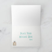 Parfum flesje illustratie met monogram Initialen Bedankkaart (Binnen)