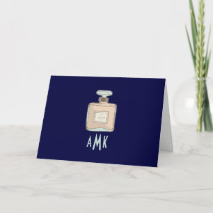 Parfum flesje illustratie met monogram Initialen Bedankkaart