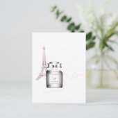 Parfum-flesje met Eiffeltoren en helling Briefkaart (Staand voorkant)