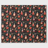 Parfum flessen chique kerst ontwerp cadeaupapier (Vlak)