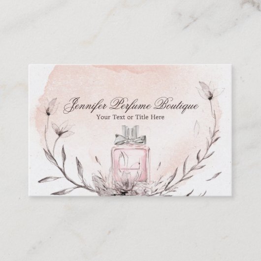 Parfum Geur Essentiële Oliën Handtekening Script Visitekaartje (Voorkant)
