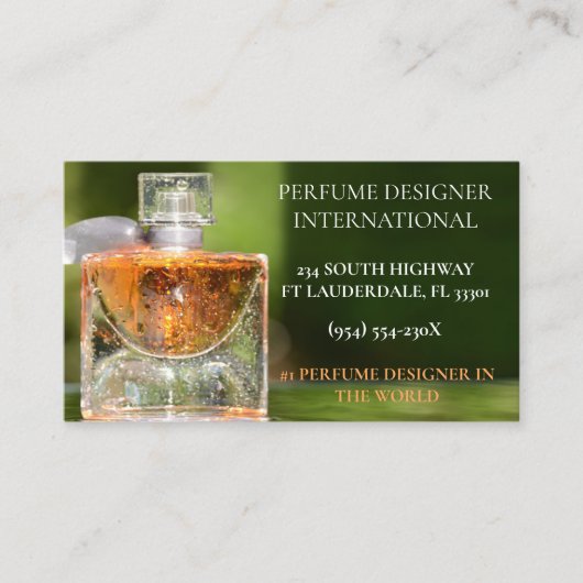 Parfum ontwerper winkel parfum fles visitekaartje (Voorkant)