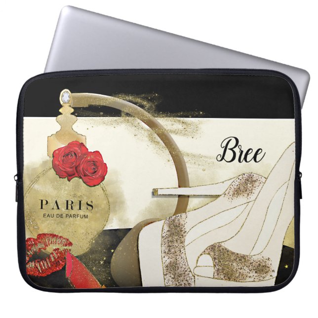 Parfum parfum Rozen Heels & lipstick Laptop Sleeve (Voorkant)