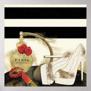 Parfum parfum Rozen Heels & lipstick Poster