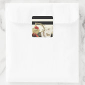 Parfum Parijs Parfum Rozen Hakken & Lippenstift Vierkante Sticker (Tas)