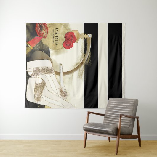 Parfum Parijs Parfum Rozen Hoge Hakken & Lippensti Wandkleed (In Situ (horizontaal))