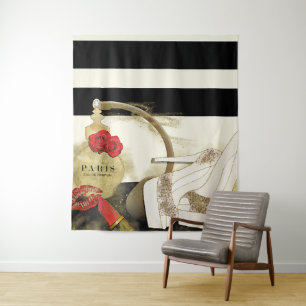 Parfum Parijs Parfums Rozen Hoge Hakken & Lippenst Wandkleed