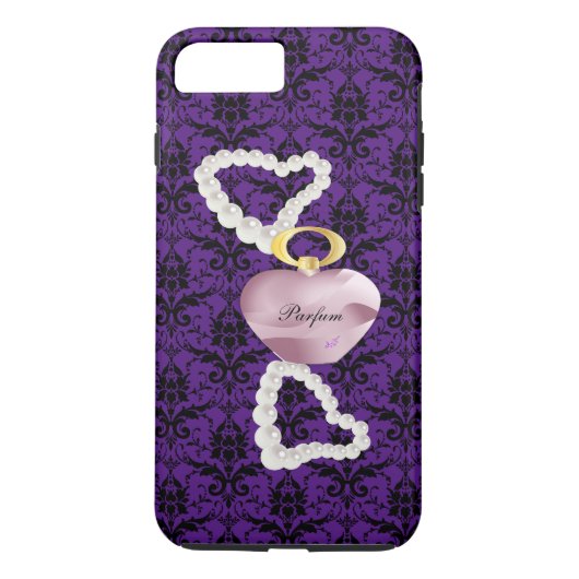 Parfum&Pearls Paars Damask iPhone7Plus Robuust Hoe Case-Mate iPhone Case (Achterkant)