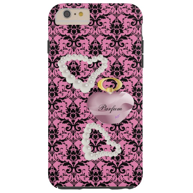 Parfum & Pearls Pink Damask iPhone6Plus Roze Hoesj Case-Mate iPhone Case (Achterkant)