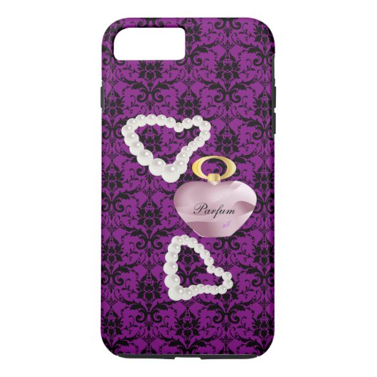 Parfum & Pearls Plum Damask iPhone7Plus Robuust Ho Case-Mate iPhone Case (Achterkant)