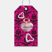 Parfum & Pearls Roze & Zwart Damask Cadeau Label Cadeaulabel (Achterkant)