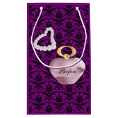 Parfum&Pearls Valentijnsdag Donk Paarse Damask Klein Cadeauzakje (Achterkant)