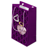 Parfum&Pearls Valentijnsdag Donk Paarse Damask Klein Cadeauzakje (Achterkant Gekanteld)