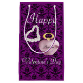 Parfum&Pearls Valentijnsdag Donk Paarse Damask Klein Cadeauzakje (Voorkant)