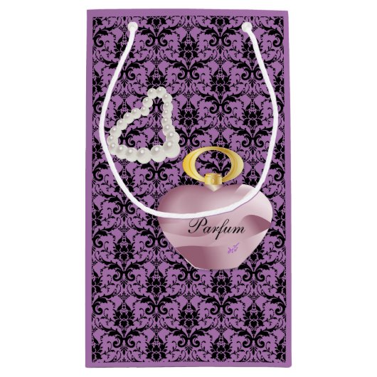 Parfum & Pearls Valentijnsdag Paars Damask Klein Cadeauzakje (Achterkant)