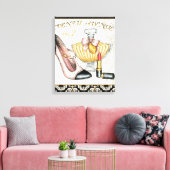 Parfum, rode lipstick en een hogedrukschoen canvas afdruk (Insitu (Woonkamer))