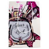 Parfum, rode lipstick en een hogedrukschoen medium cadeauzakje (Achterkant)