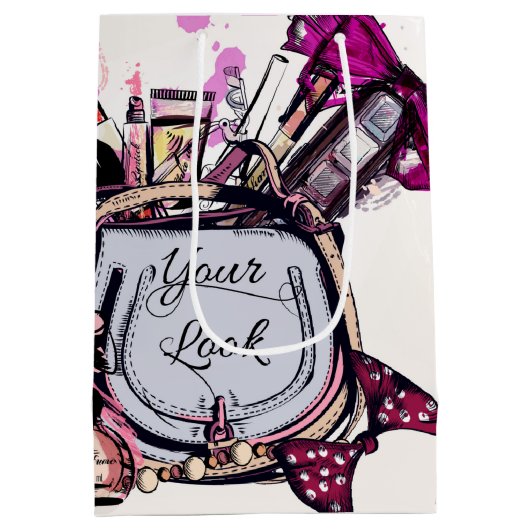 Parfum, rode lipstick en een hogedrukschoen medium cadeauzakje (Achterkant)